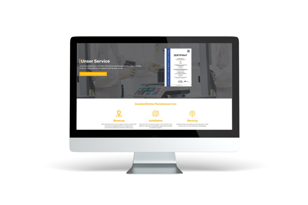 Webdesign-Referenz der Marketing Gilde für BB Waagenservice – funktionales Layout mit klarer Struktur und branchenspezifischem Design.